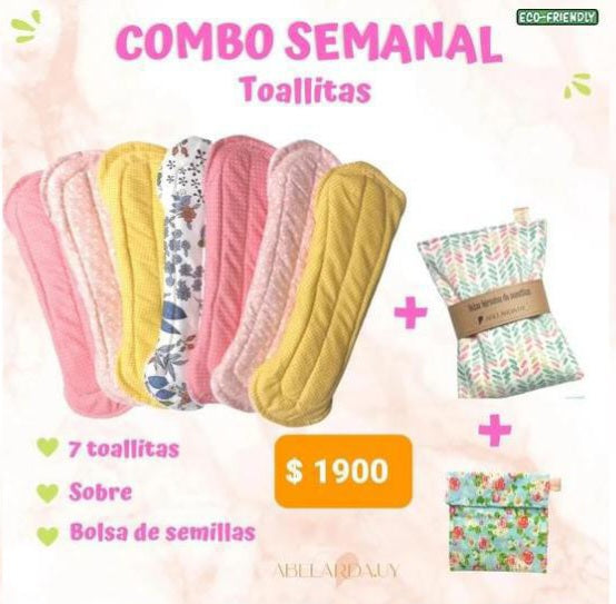 COMBO SEMANAL TOALLITAS COLALESS